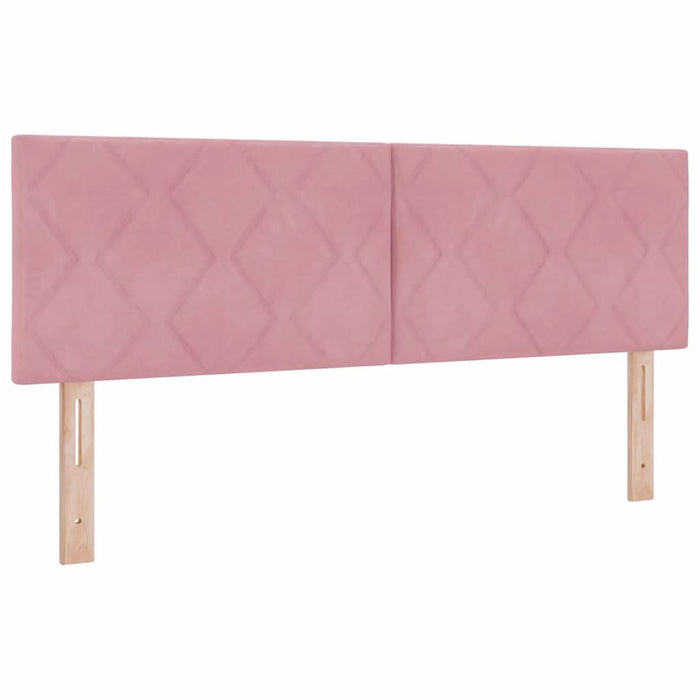 Pat cu arcuri cu headboard Roz 160 x 200 cm Catifea - WALTI WALTI