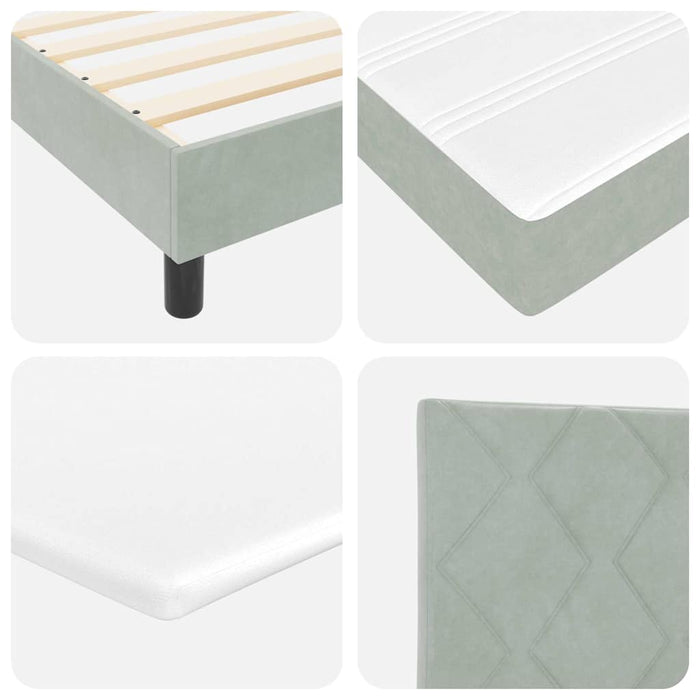 Pat cu arc LED cu headboard Gri deschis 180 x 200 cm Catifea WALTI