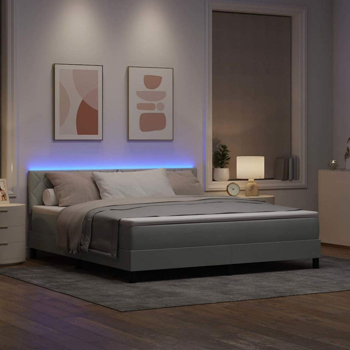 Pat cu arc LED cu headboard Gri deschis 180 x 200 cm Catifea WALTI