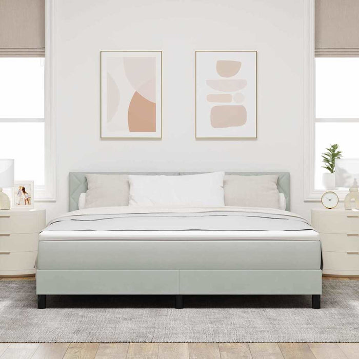 Pat cu arc LED cu headboard Gri deschis 180 x 200 cm Catifea WALTI