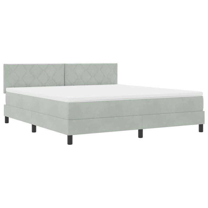 Pat cu arc LED cu headboard Gri deschis 180 x 200 cm Catifea WALTI
