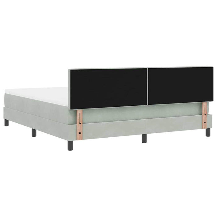 Pat cu arc LED cu headboard Gri deschis 180 x 200 cm Catifea WALTI