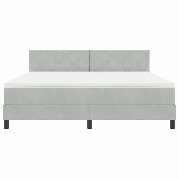 Pat cu arc LED cu headboard Gri deschis 180 x 200 cm Catifea WALTI