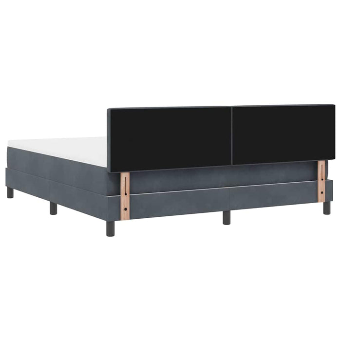 Pat cu arc LED cu headboard Gri închis 180 x 200 cm Catifea - WALTI WALTI