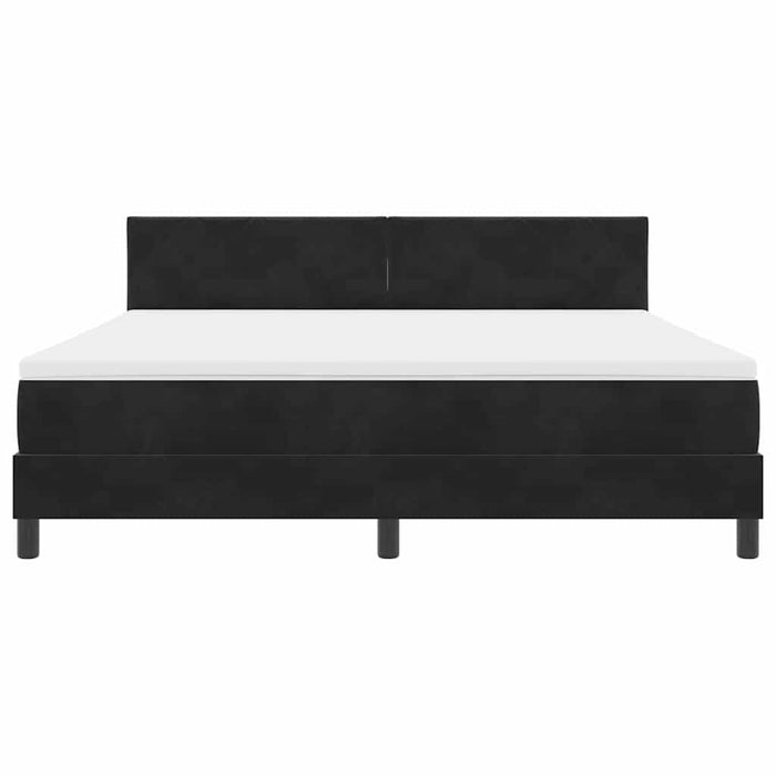 Pat cu arc LED cu headboard Negru 180 x 200 cm Catifea WALTI