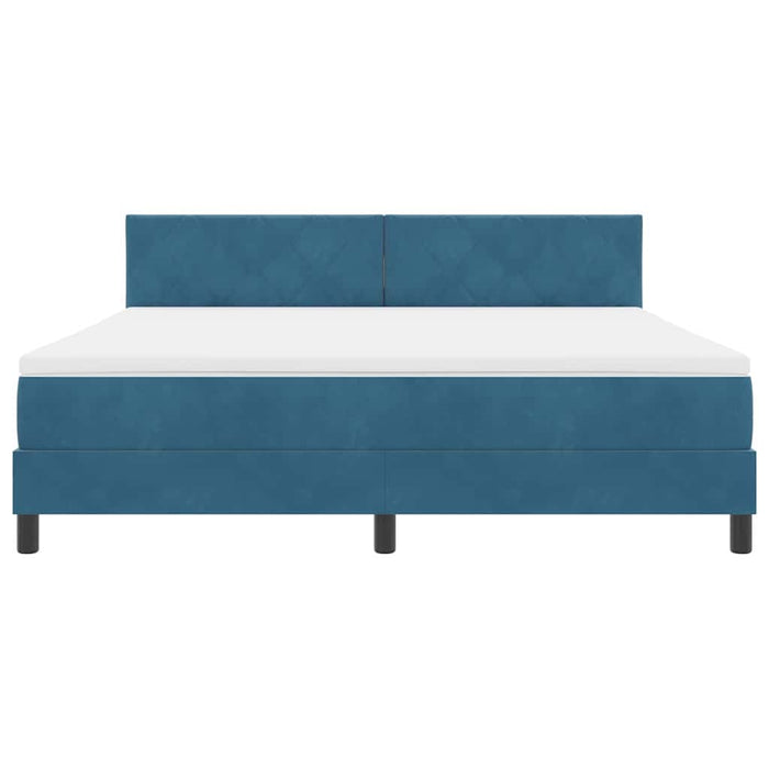 Pat cu arcuri cu headboard Albastru închis 180 x 200 cm Catifea - WALTI WALTI