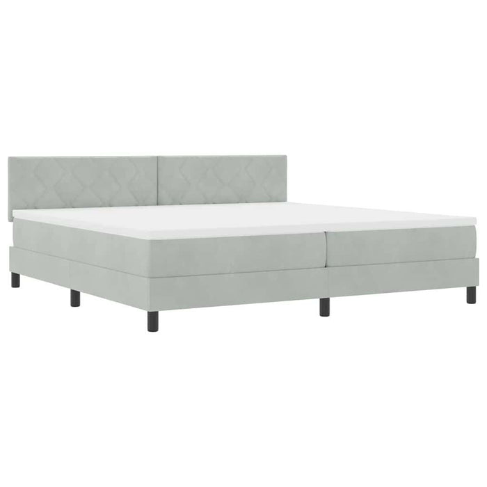 Pat cu arc LED cu benzi LED Gri deschis 200 x 200 cm Catifea - WALTI WALTI