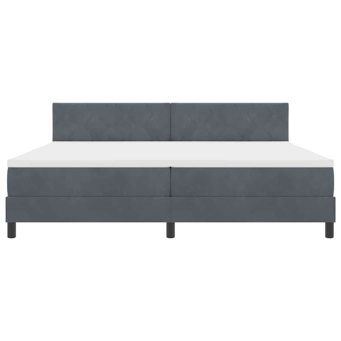 Pat cu arc LED cu headboard Gri închis 200 x 200 cm Catifea WALTI