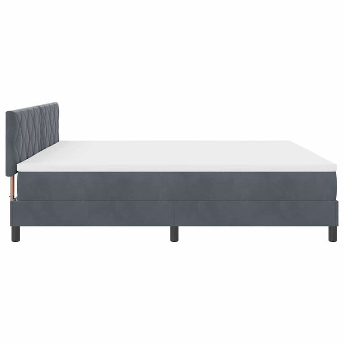 Pat cu arc LED cu headboard Gri închis 200 x 200 cm Catifea WALTI