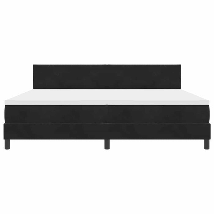 Pat cu arc LED cu headboard Negru 200 x 200 cm Catifea WALTI