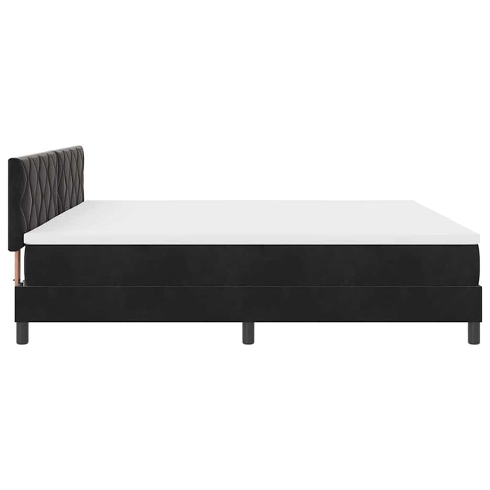 Pat cu arc LED cu headboard Negru 200 x 200 cm Catifea WALTI