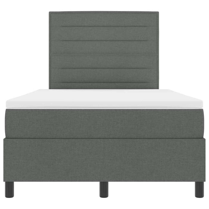 Pat cu arcuri cu saltea cu led Gri închis 120 x 190 cm țesătură - WALTI WALTI