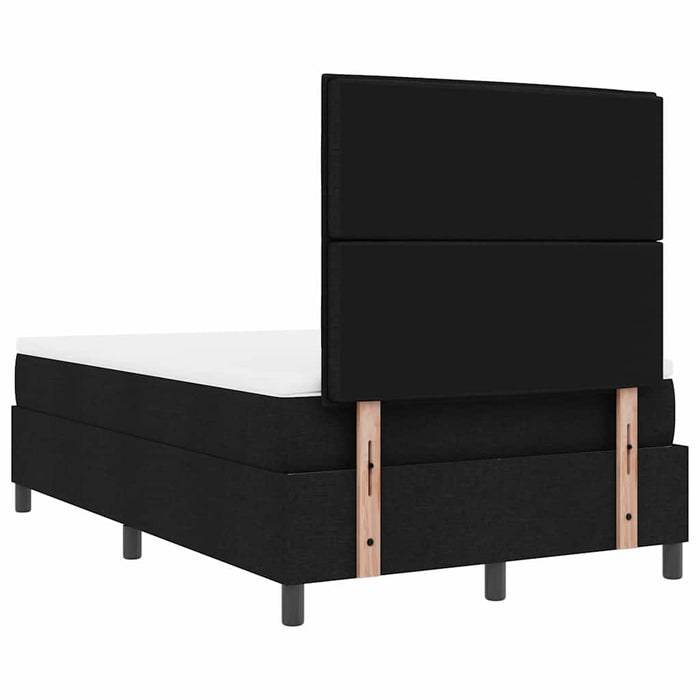 Pat cu arcuri cu saltea Negru 120 x 190 cm țesătură - WALTI WALTI