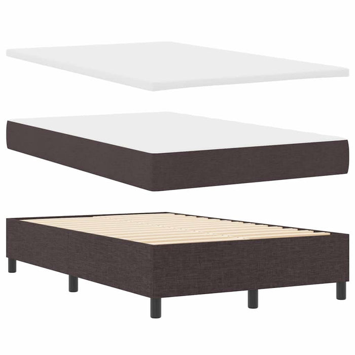 Pat cu arcuri cu saltea Maro închis 120 x 190 cm țesătură - WALTI WALTI