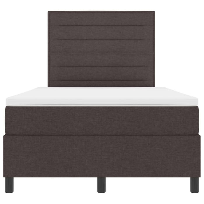 Pat cu arcuri cu saltea Maro închis 120 x 190 cm țesătură - WALTI WALTI