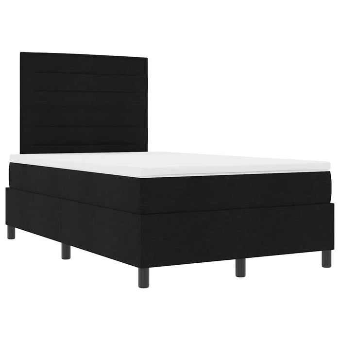 Pat cu arcuri cu saltea Negru 120 x 200 cm țesătură - WALTI WALTI