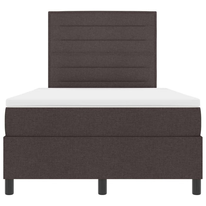 Pat cu arcuri cu saltea Maro închis 120 x 200 cm țesătură - WALTI WALTI