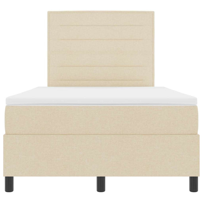 Pat cu arcuri cu saltea cu led Crem 120 x 200 cm țesătură - WALTI WALTI