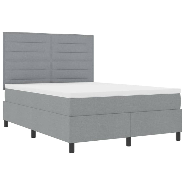 Pat cu arcuri cu saltea Gri deschis 140 x 190 cm țesătură - WALTI WALTI