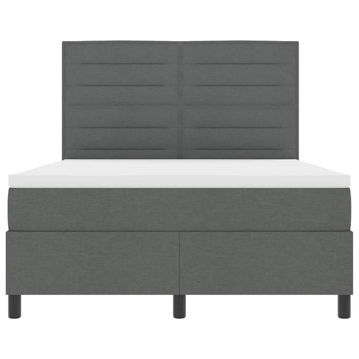 Pat cu arcuri cu saltea cu led Gri închis 140 x 190 cm țesătură - WALTI WALTI