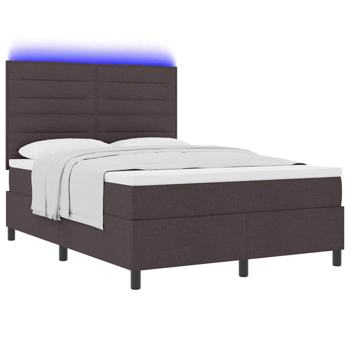 Pat cu arcuri cu saltea Maro închis 140 x 190 cm țesătură WALTI