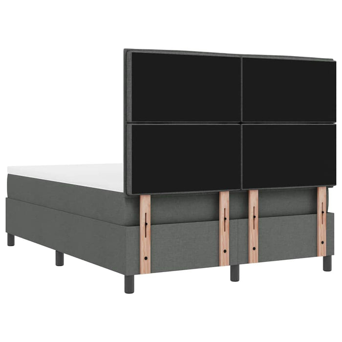Pat cu arcuri cu saltea cu led Gri închis 140 x 200 cm țesătură - WALTI WALTI