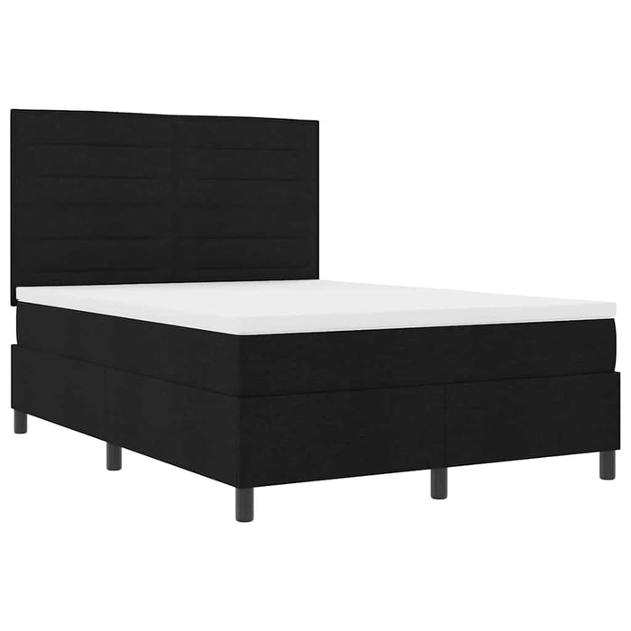 Pat cu arcuri cu saltea cu led Negru 140 x 200 cm țesătură - WALTI WALTI