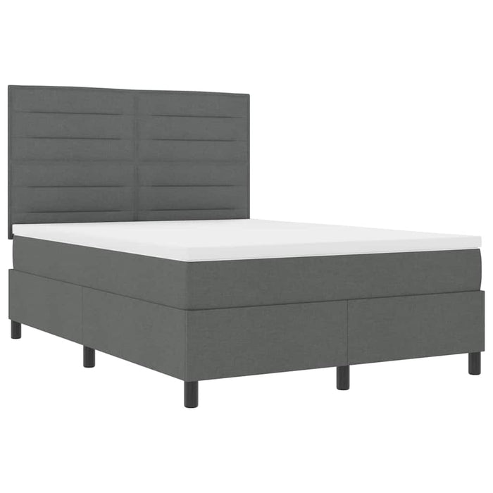 Pat cu arcuri cu saltea cu led Gri închis 160 x 200 cm țesătură - WALTI WALTI