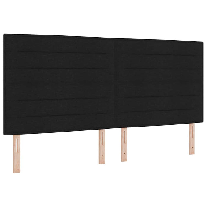 Pat cu arcuri cu saltea Negru 200 x 200 cm țesătură - WALTI WALTI