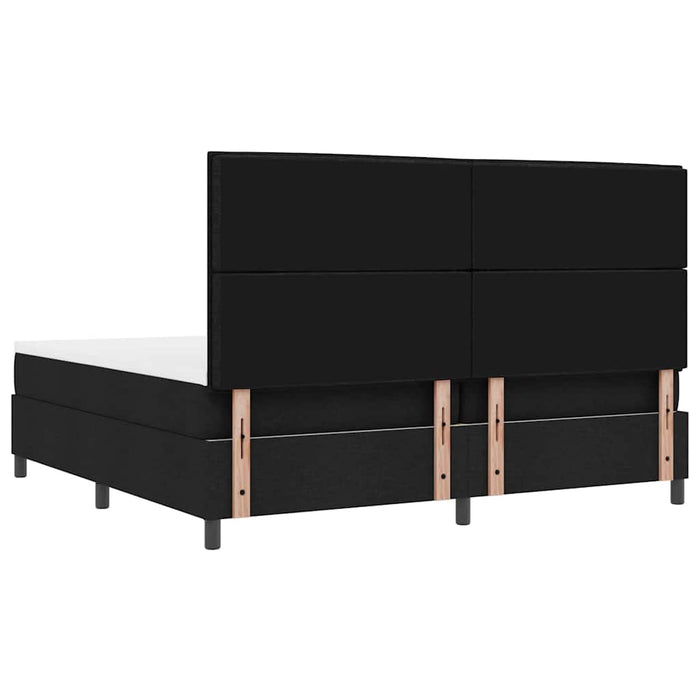 Pat cu arcuri cu saltea Negru 200 x 200 cm țesătură - WALTI WALTI