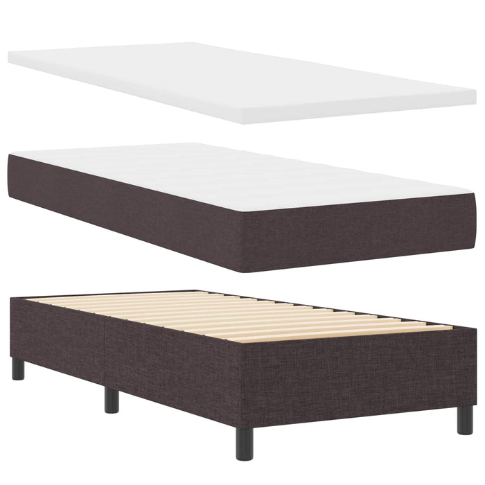Pat cu arcuri cu saltea cu led Maro închis 90 x 190 cm țesătură - WALTI WALTI