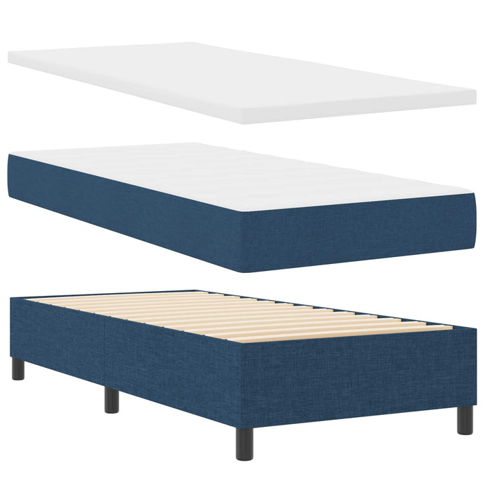 Pat cu arcuri cu benzi LED albastru 90 x 190 cm țesătură - WALTI WALTI