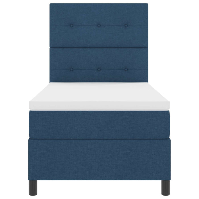 Pat cu arcuri cu benzi LED albastru 90 x 190 cm țesătură - WALTI WALTI