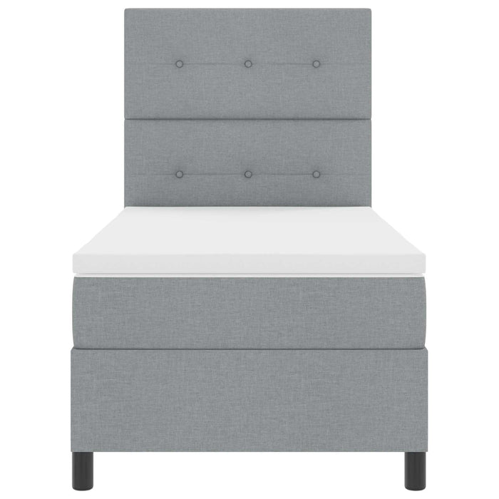 Pat cu arcuri cu saltea Gri deschis 90 x 200 cm țesătură - WALTI WALTI
