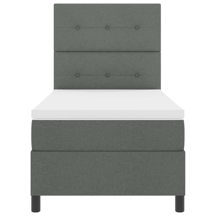 Pat cu arcuri cu benzi LED Gri închis 90 x 200 cm țesătură WALTI