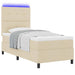Pat cu arcuri cu saltea cu headboard Crem 90 x 200 cm țesătură - WALTI WALTI