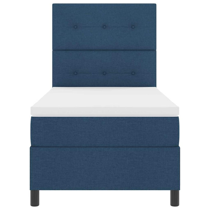 Pat cu arcuri cu benzi LED albastru 90 x 200 cm țesătură - WALTI WALTI