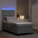 Pat cu arcuri cu benzi LED Gri deschis 100 x 200 cm țesătură - WALTI WALTI