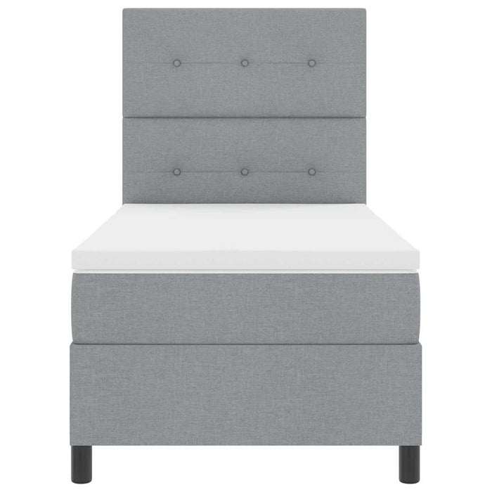 Pat cu arcuri cu benzi LED Gri deschis 100 x 200 cm țesătură - WALTI WALTI