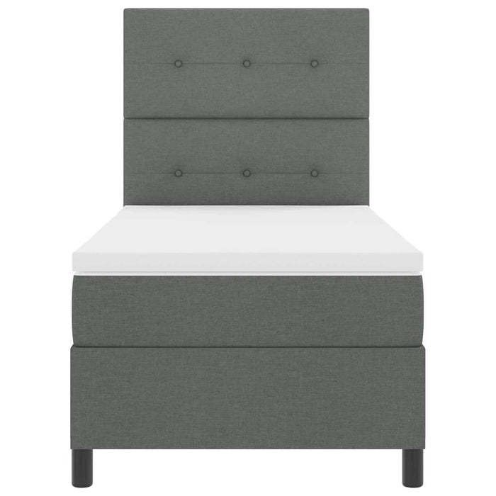 Pat cu arcuri cu benzi LED Gri închis 100 x 200 cm țesătură - WALTI WALTI