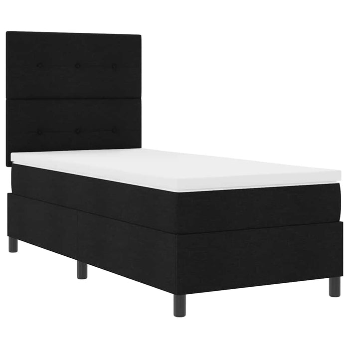 Pat cu arcuri cu benzi LED Negru 100 x 200 cm țesătură - WALTI WALTI