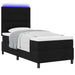 Pat cu arcuri cu benzi LED Negru 100 x 200 cm țesătură - WALTI WALTI