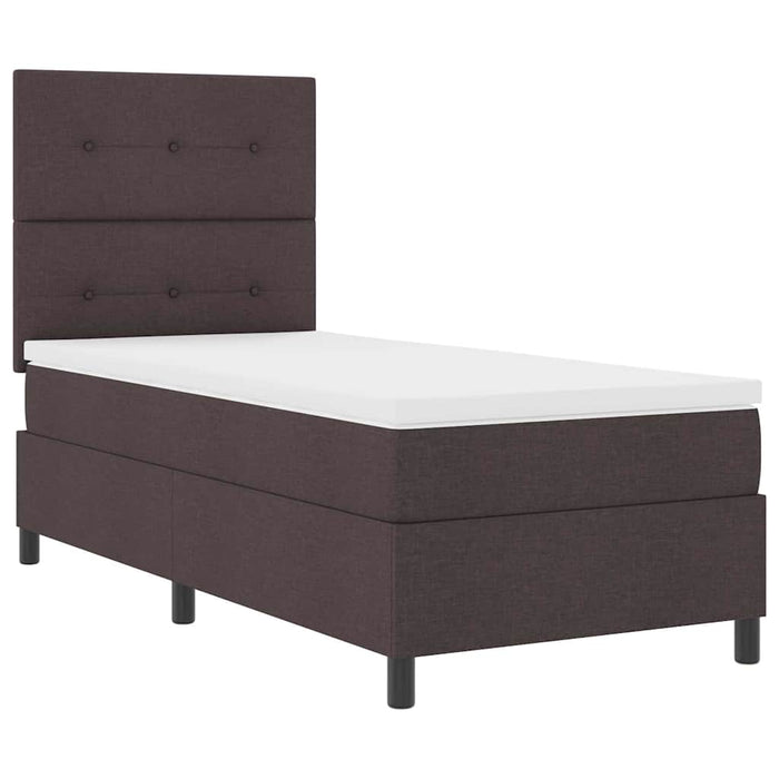 Pat cu arcuri cu benzi LED Maro închis 100 x 200 cm țesătură WALTI