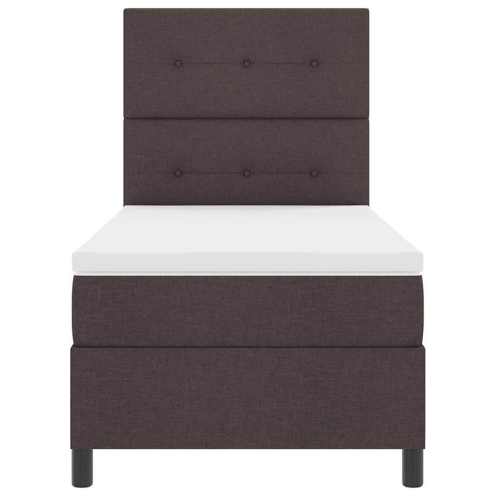 Pat cu arcuri cu benzi LED Maro închis 100 x 200 cm țesătură WALTI