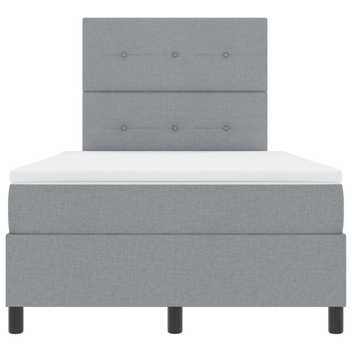 Pat cu arcuri cu benzi LED Gri deschis 120 x 190 cm țesătură - WALTI WALTI