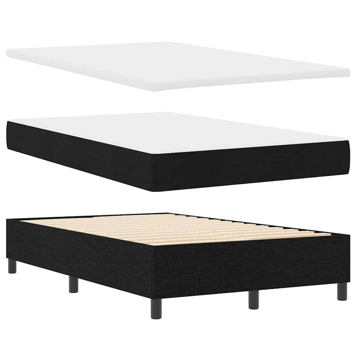 Pat cu arcuri cu benzi LED Negru 120 x 190 cm țesătură - WALTI WALTI