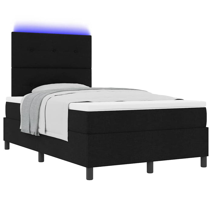 Pat cu arcuri cu benzi LED Negru 120 x 190 cm țesătură - WALTI WALTI