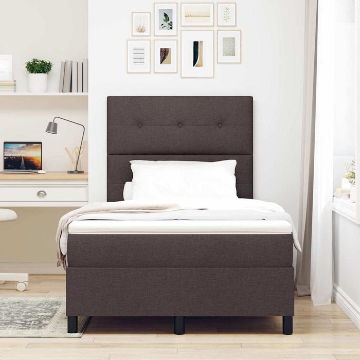 Pat cu arcuri cu benzi LED Maro închis 120 x 190 cm țesătură - WALTI WALTI