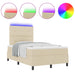 Pat cu arcuri cu saltea cu headboard Crem 120 x 190 cm țesătură - WALTI WALTI