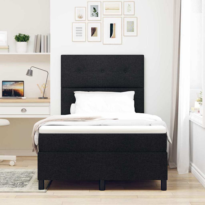 Pat cu arcuri cu benzi LED Negru 120 x 200 cm țesătură - WALTI WALTI